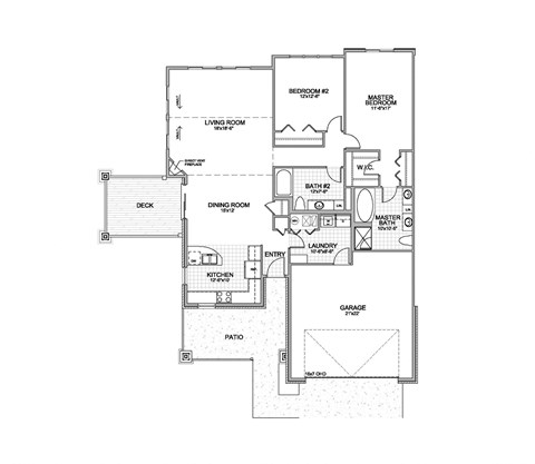 the 2-bedroom Natura townhome floorplan at Grand Legacy in West Omaha, NE